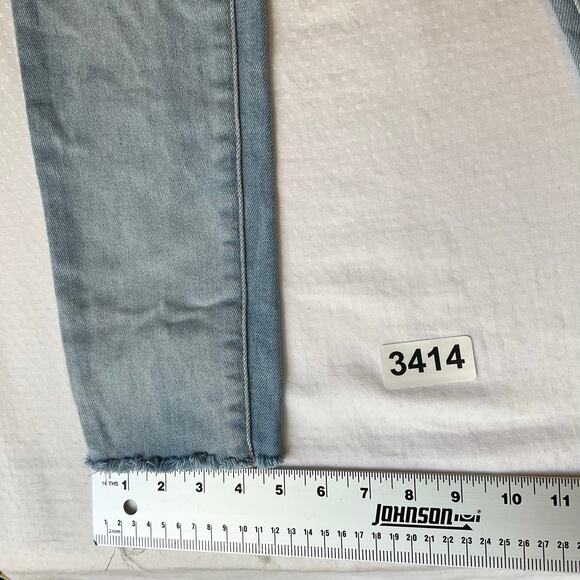 Express Women Skinny Jeans size 8/R Light Blue Mid Rise Stretch Frayed - Picture 6 of 13